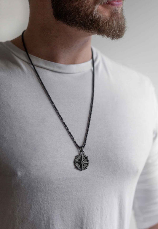Guidance Pendant / Necklace Matte Black 70 cm