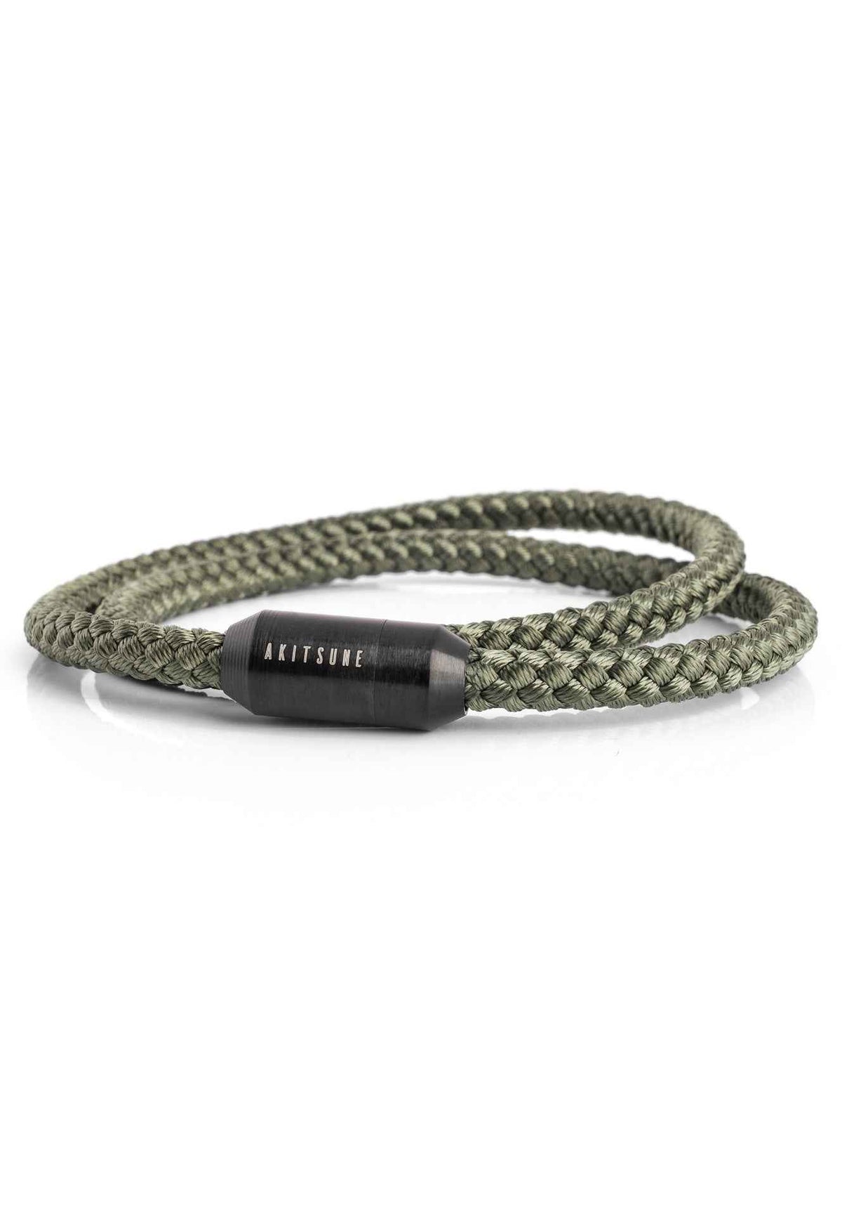 Mare Nylon Bracelet Matte Black - Olive