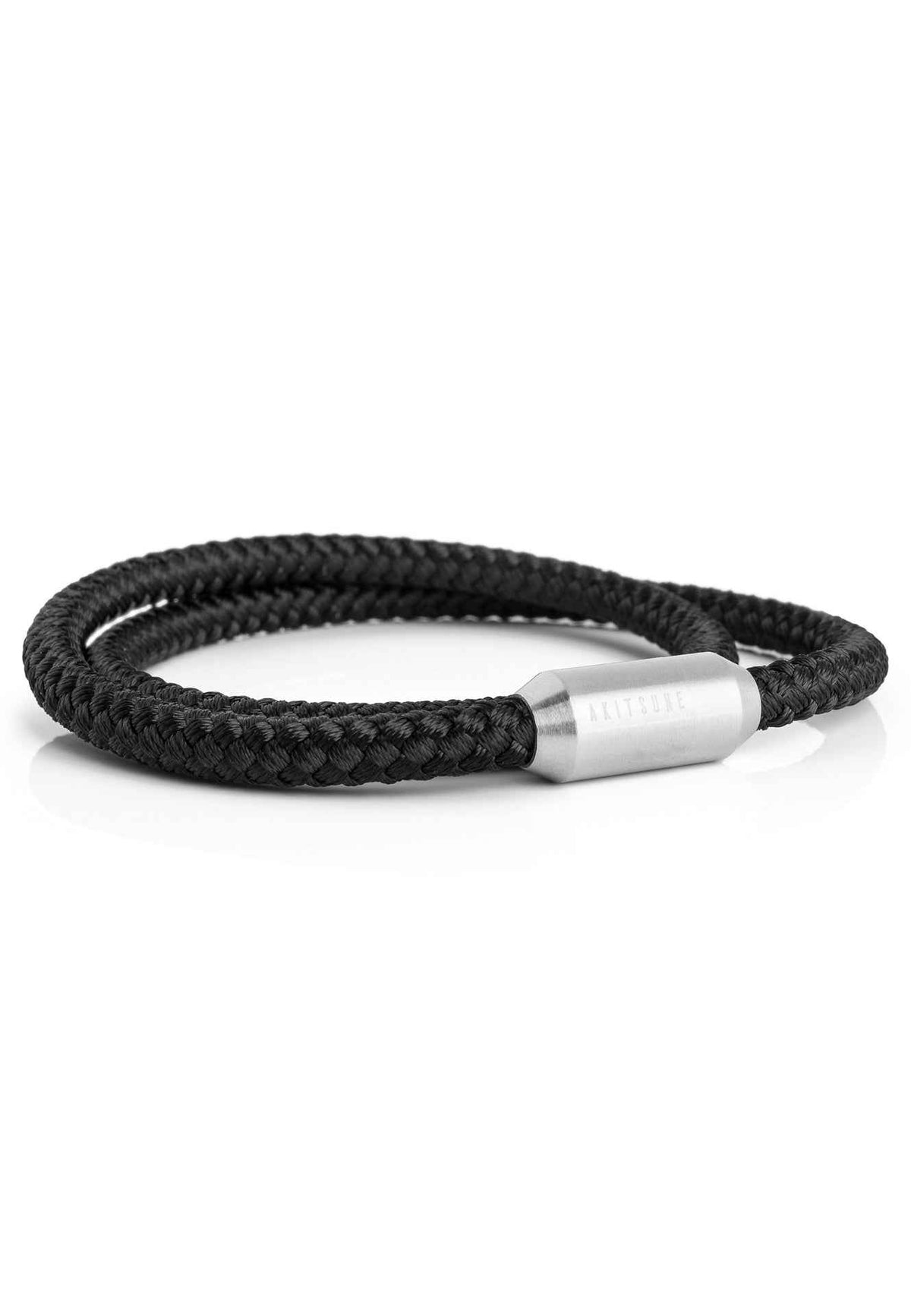 Mare Nylon Bracelet Matte Silver - Black