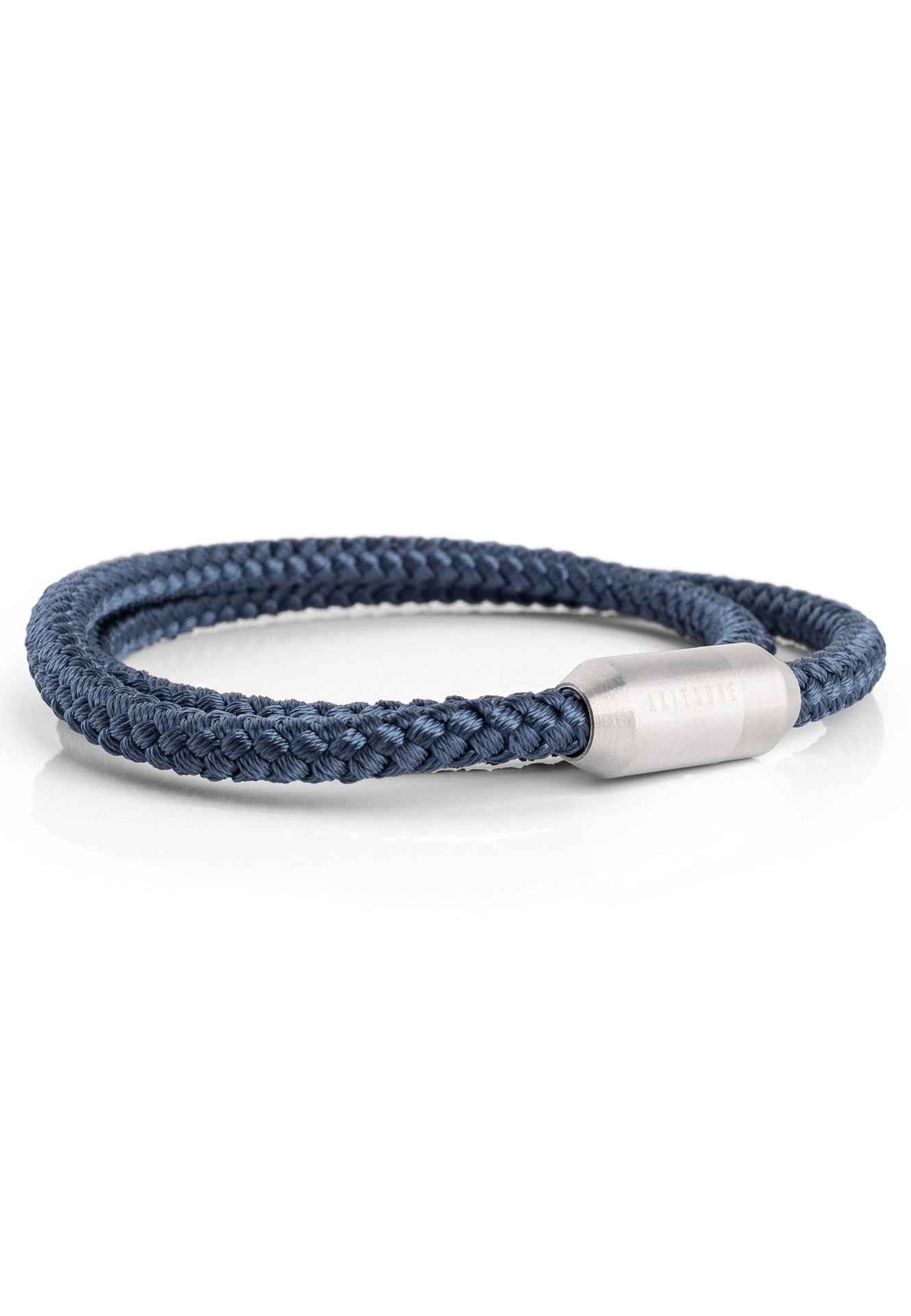 Mare Nylon Bracelet Matte Silver - Navyblue