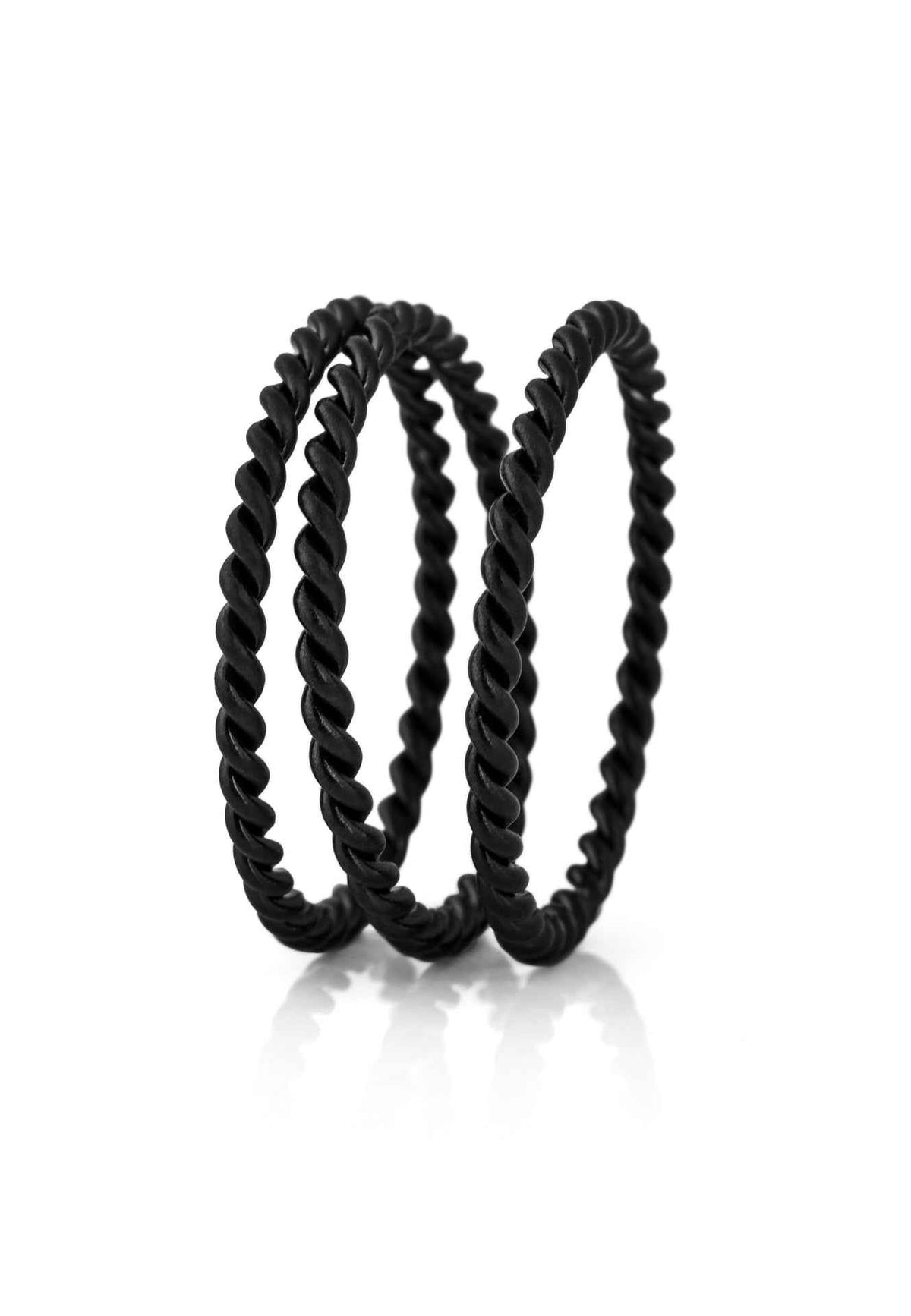 Mare Ring Matte Black - Set of 3