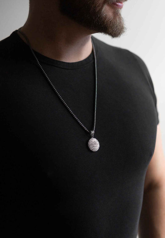 Orbis Pendant / Necklace Antique Silver 70 cm