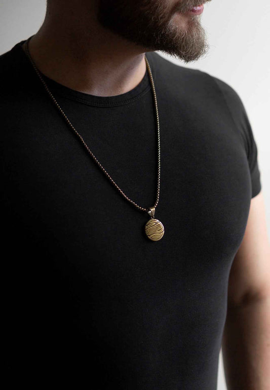 Orbis Pendant / Necklace Brass 70 cm