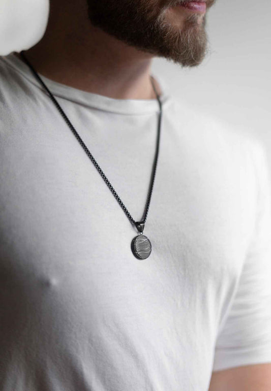Orbis Pendant / Necklace Matte Black 70 cm