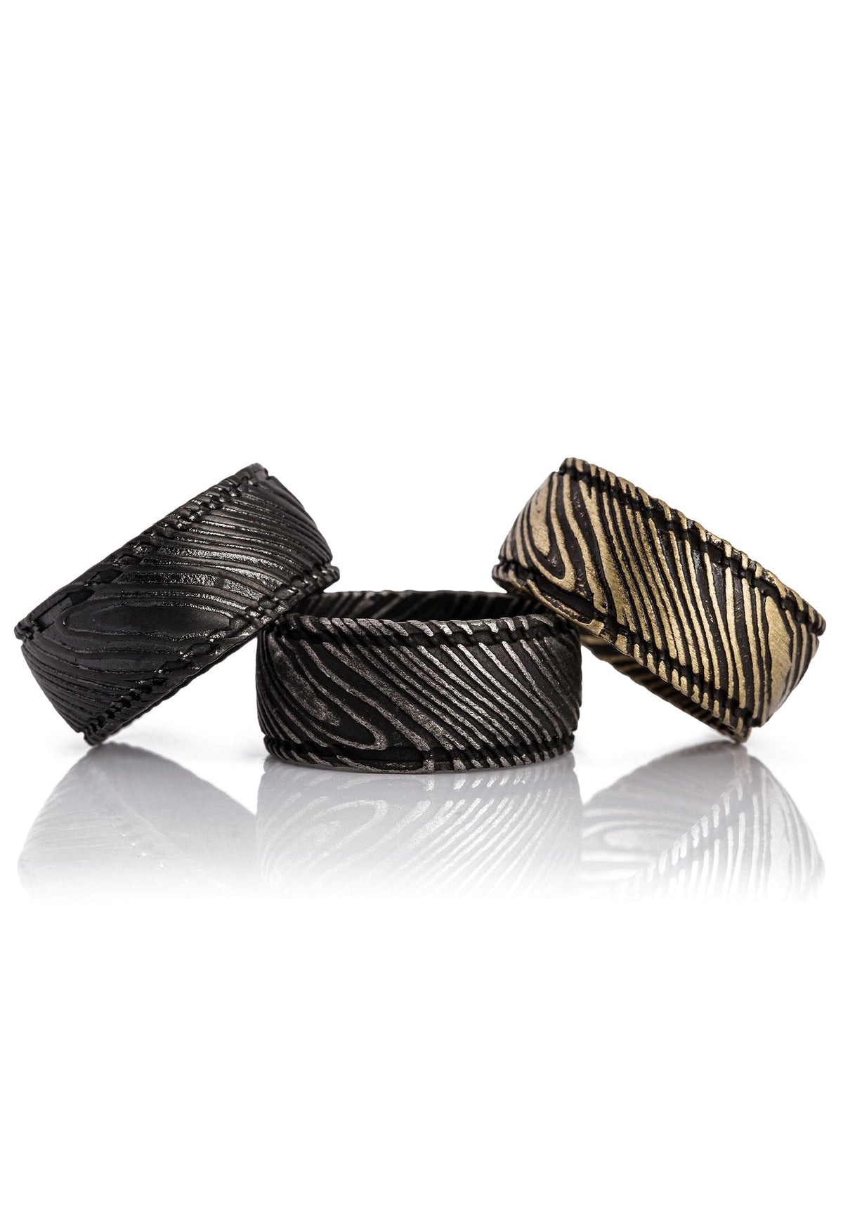 Orbis Damascus Steel Ring Brass