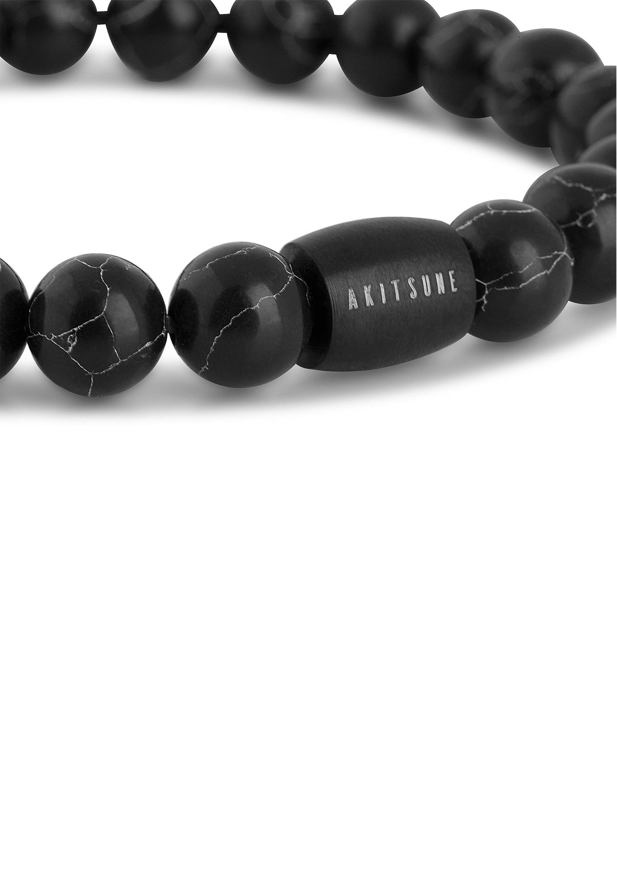 Regis Beaded Bracelet Matte Black - Black Turquoise