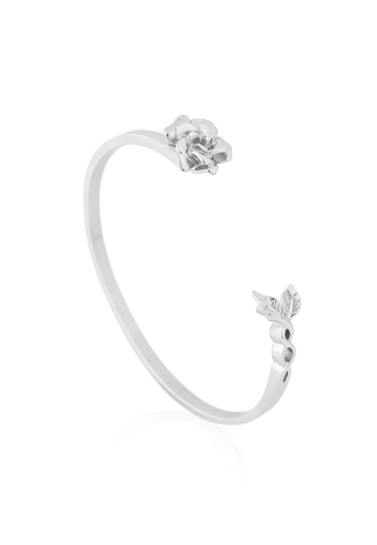 Rosa Bangle Bracelet Silver