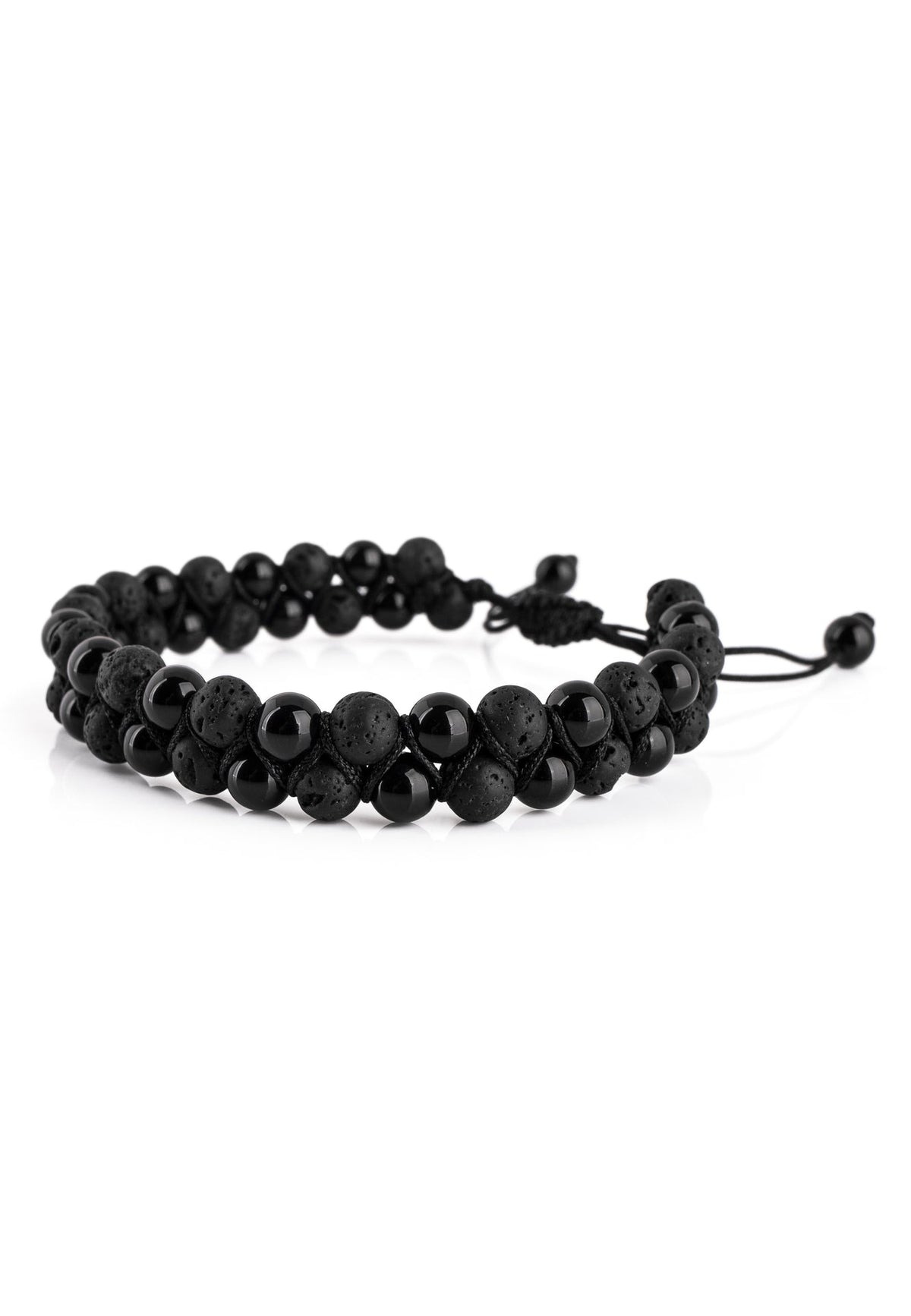 Sensei Beaded Bracelet - Onyx + Lava stone