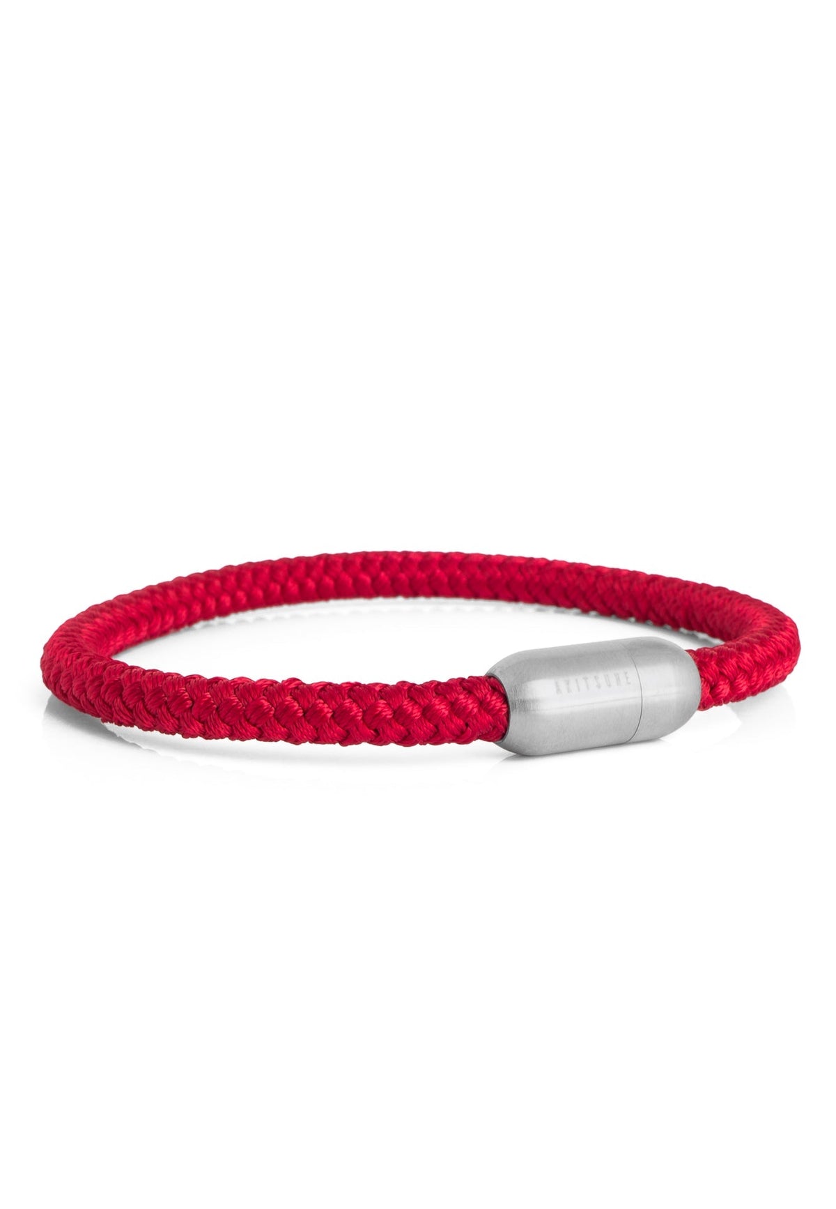 Silvus Nylon Bracelet - Matte Silver - Maroon