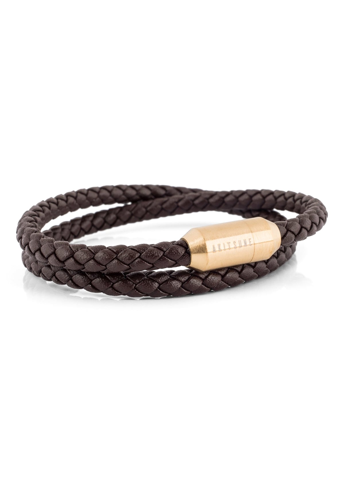 Suprema Leather Bracelet Gold - Brown