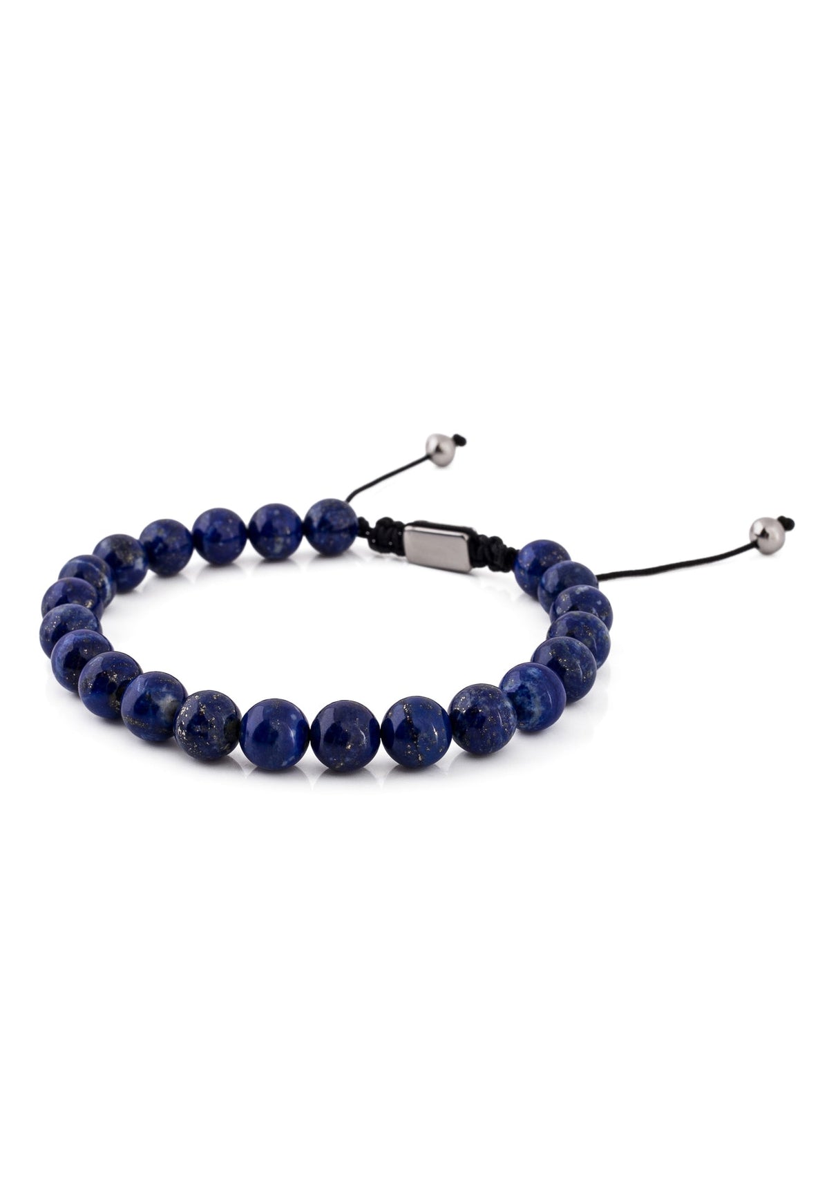Venatio Beaded Bracelet Silver-Lapis Blue