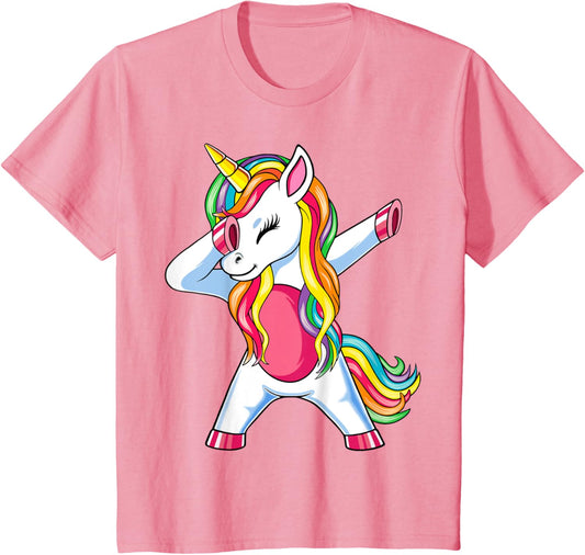 Dab Einhorn Dabbing Unicorn Regenbogen Jungen Mädchen Kinder T-Shirt