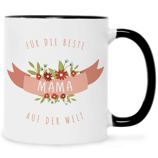 Bedruckte Tasse mit Spruch Für die beste Mama
