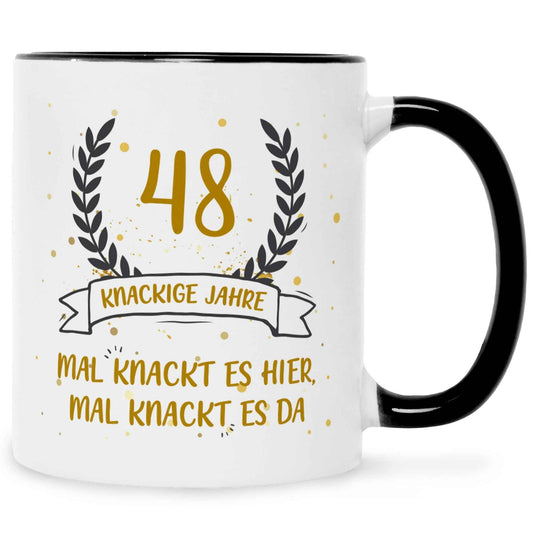 Bedruckte Tasse mit Spruch Knackige Jahre