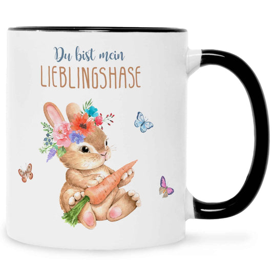 Bedruckte Tasse mit Spruch Lieblingshase