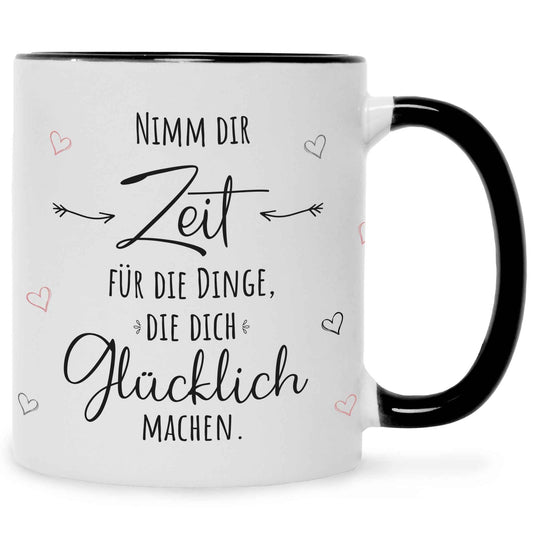 Bedruckte Tasse mit Spruch Nimm dir Zeit