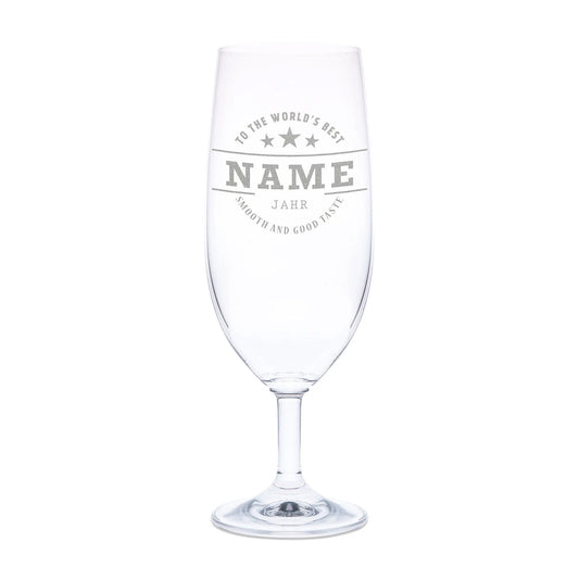 Leonardo Bierglas mit Gravur "To the world's best"