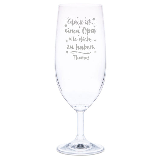 Leonardo Bierglas mit Gravur "Glück ist einen Opa" mit Name