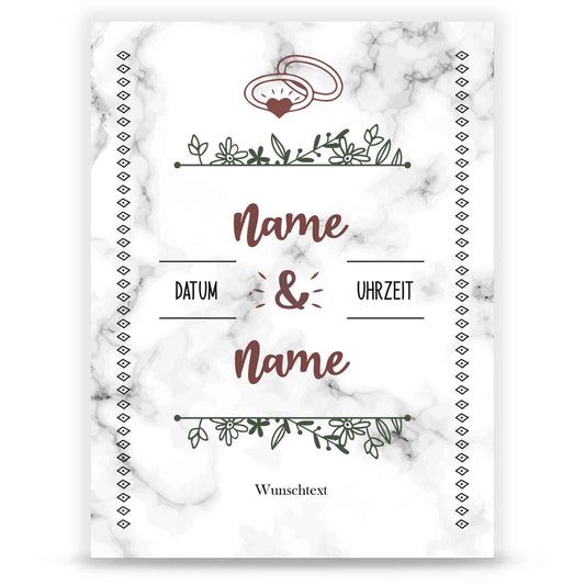 Hochzeitseinladungskarte im Marble White Design