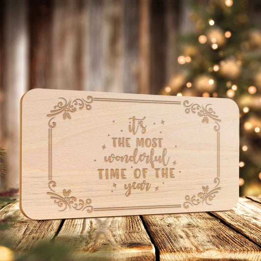 Frühstücksbrettchen aus Holz mit Gravur - it´s the most Wonderful time of the Year - Weihnachtsdeko