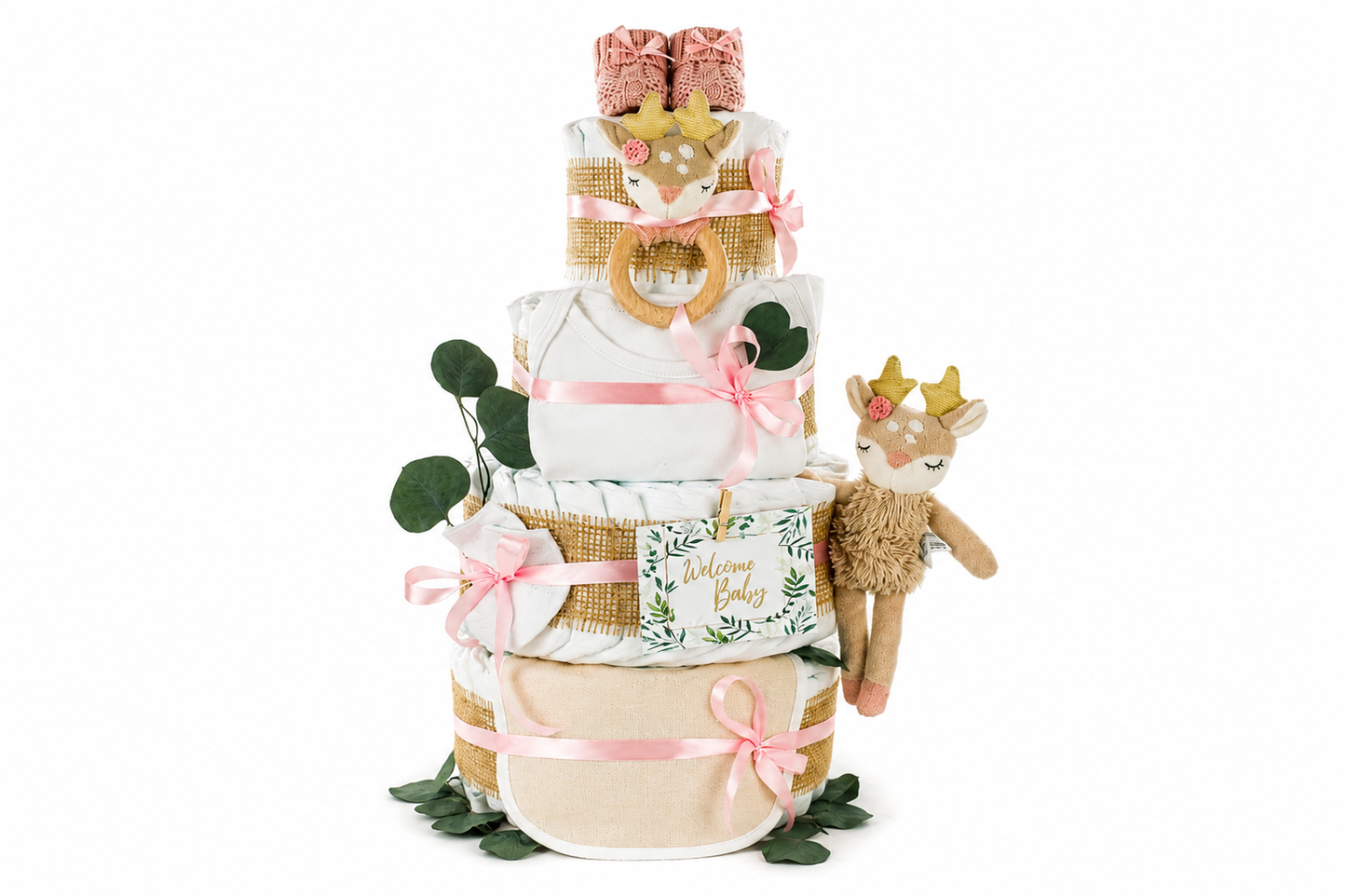 Personalisierbare Windeltorte REH ELLA Rosa