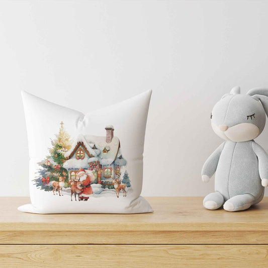 "Haus des Santa Claus" Premium Dekokissen