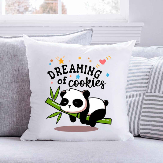 Bedrucktes Kissen mit Spruch Dreaming of Cookies