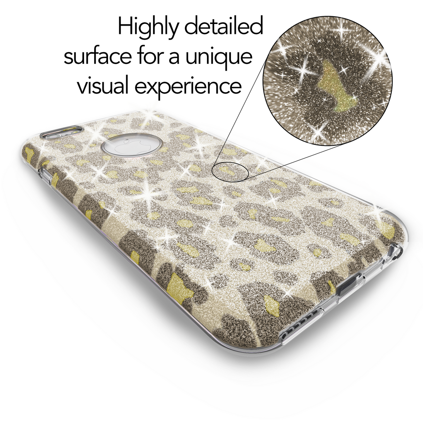NALIA Handyhülle kompatibel mit iPhone 6 6S, Glitzer Leopard Ultra-Slim Silikon-Case Back-Cover Schutz-Hülle, Glitter Leo Sparkle Handy-Tasche, Dünnes Bling Strass Thin Smart-Phone Etui - Silber Grün