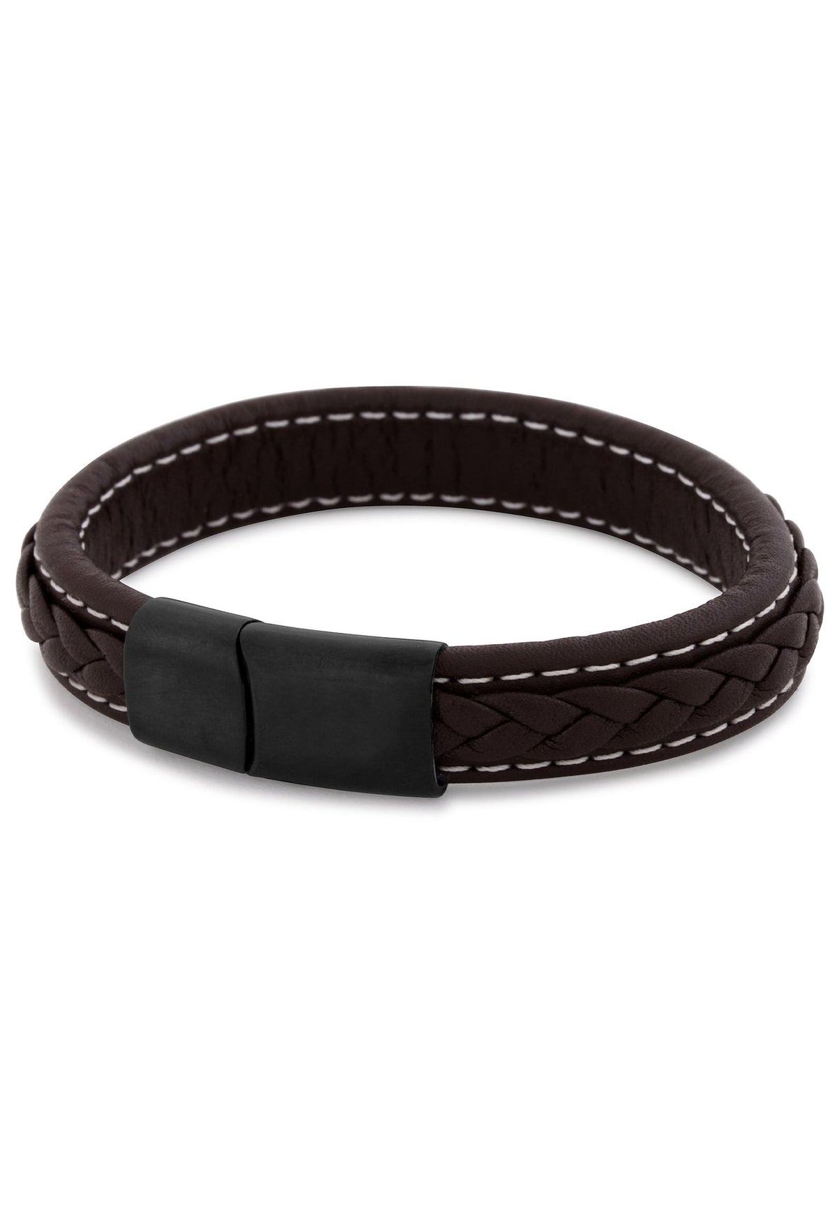Fides Leather Bracelet Matte Black - Brown