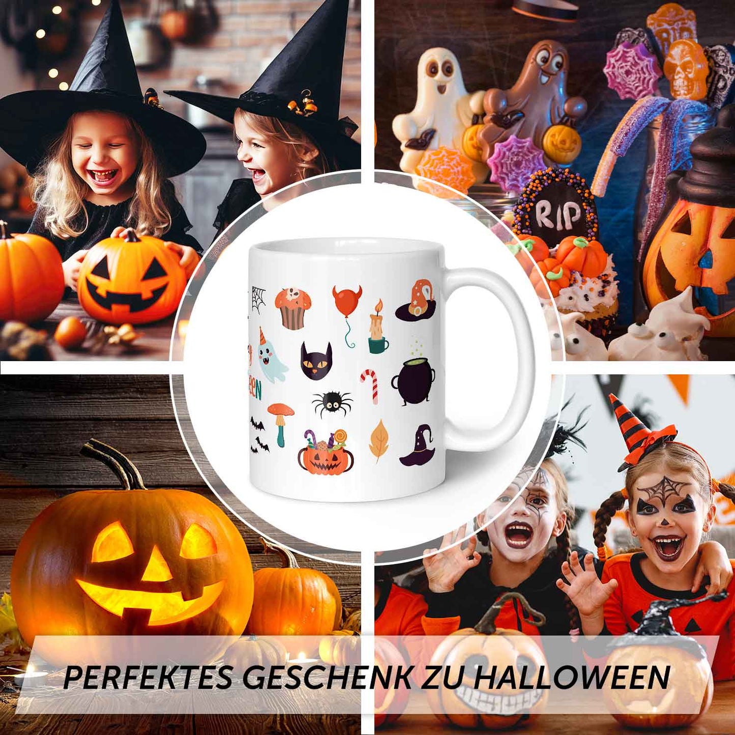 Bedruckte Tasse im Halloween Motive Design