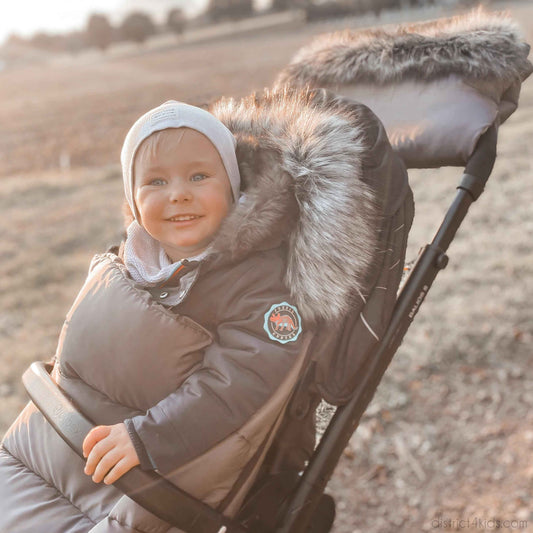 Winterfußsack wasserabweisend mit Fell – für Kinderwagen