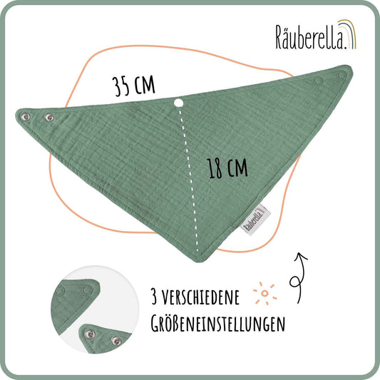 3er Set Musselin Lätzchen Mint-Grün