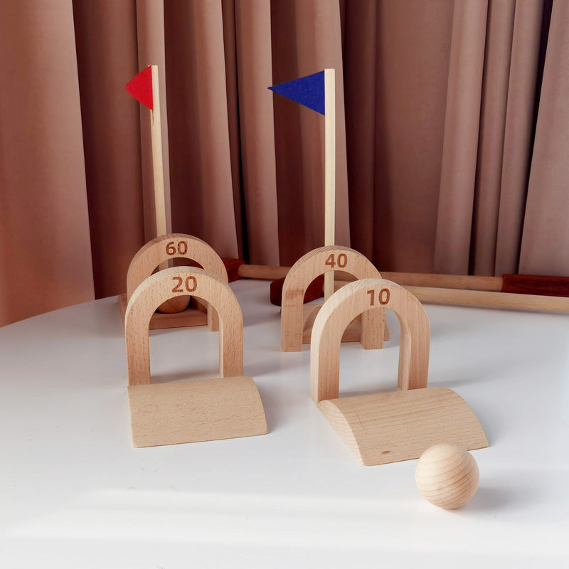 Holz-Golf Set für Kinder – Pädagogisches Eltern-Kind-Spielzeug für Indoor & Outdoor