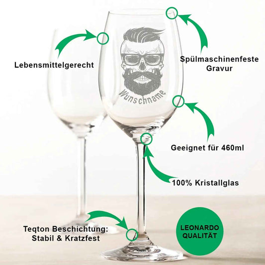 Leonardo Weinglas "Hipster" mit Namen Gravur