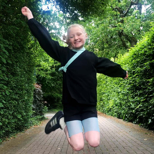 Kids' Sheer Jersey Shorts in Blue Tulle-1