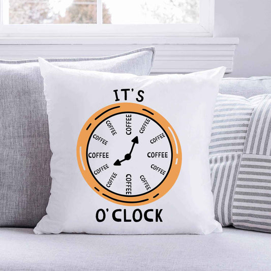 Bedrucktes Kissen mit Motiv "It's coffee o´clock"