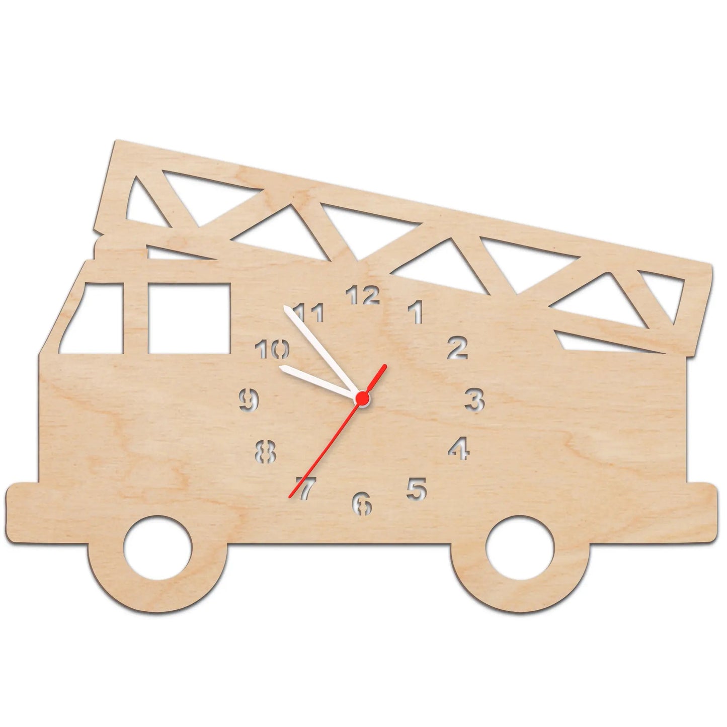 Kinder Wanduhr im Feuerwehrauto Design