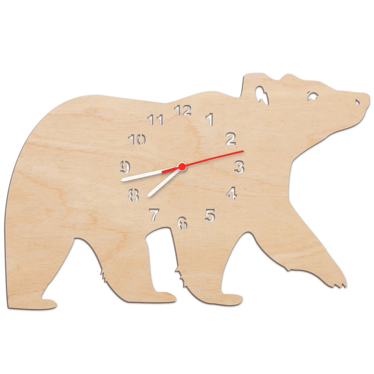 Kinder Wanduhr im Bären Design