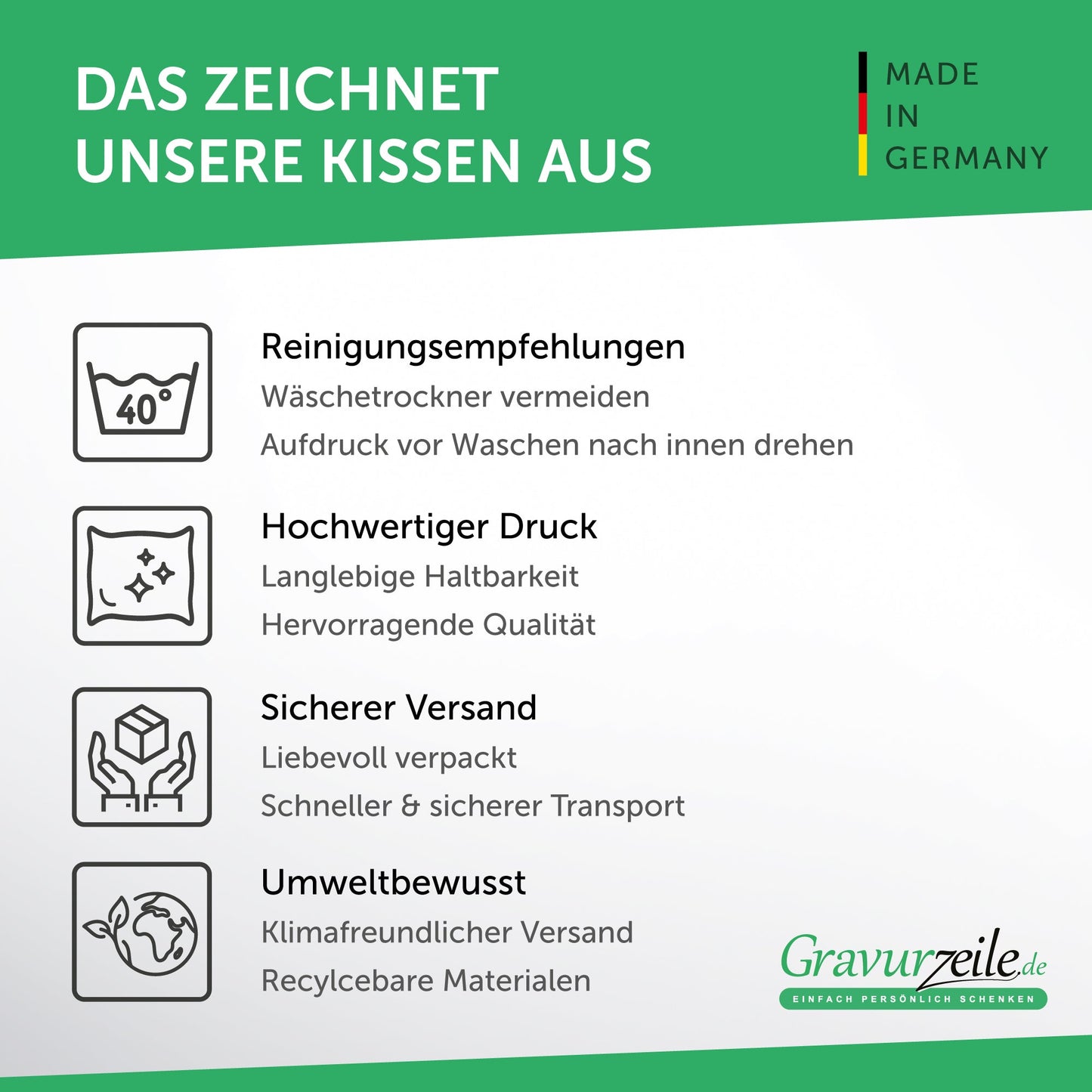 Bedrucktes Kissen mit Spruch Notfall Kuschelkissen