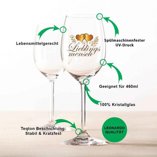 Leonardo Weinglas mit UV-Druck "Lieblingsmensch"