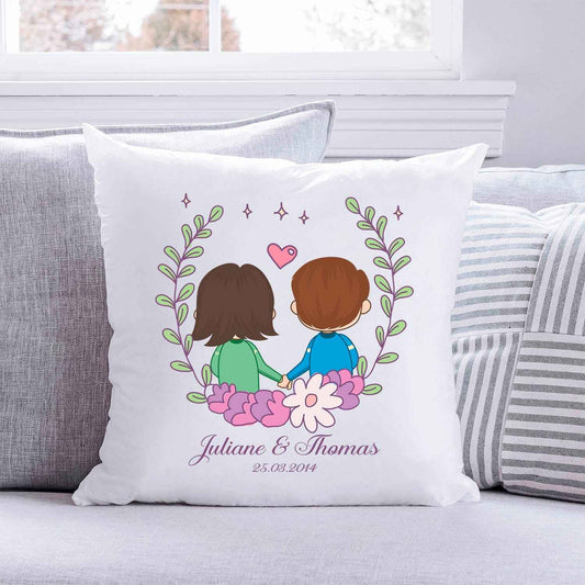 Bedrucktes Kissen mit Motiv "Love Couple"