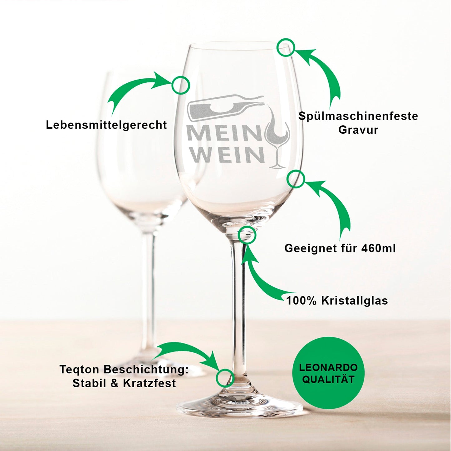 Leonardo Weinglas mit Gravur "Mein Wein"