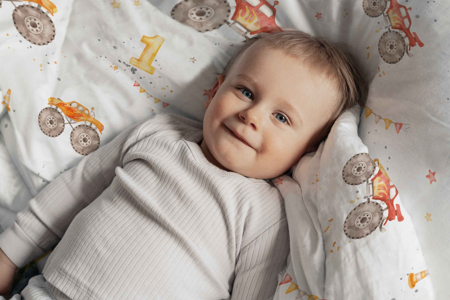 "Monstertrucks" Premium Kinderbettwäsche