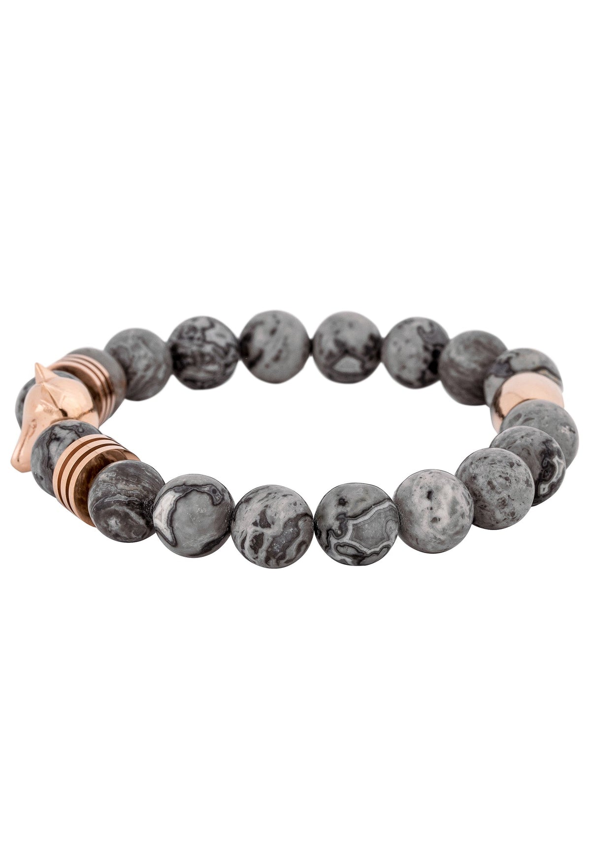 Obsidius Beaded Bracelet Rose Gold - Grey