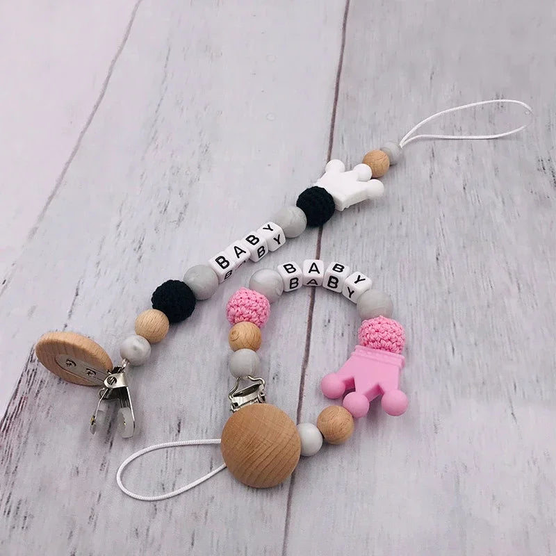 Baby Komfort Schnuller Kette Kinder Buche Holz - Meloni2