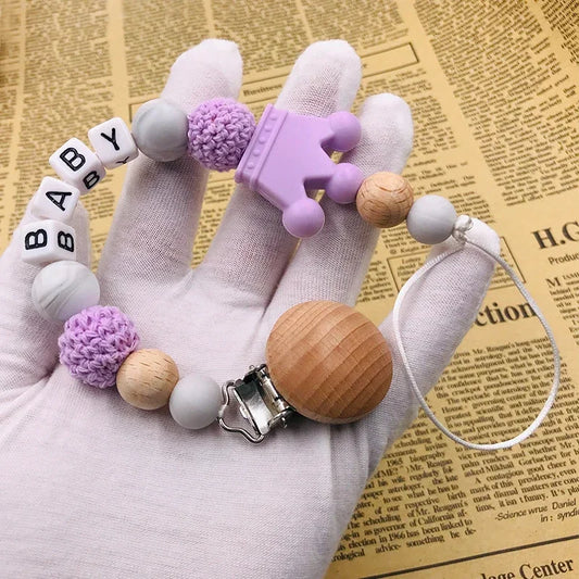 Baby Komfort Schnuller Kette Kinder Buche Holz - Meloni2