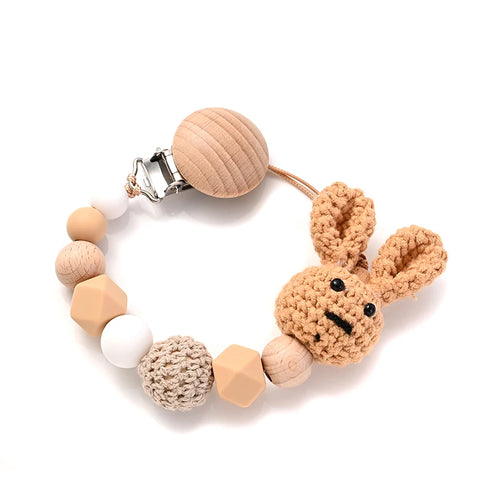 Neue Baby Holz Schnuller Clip Holz Häschen - Meloni2