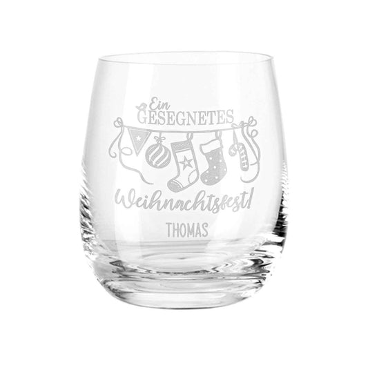 Teelicht mit Gravur - Weihnachtsdeko - Ein gesegnetes Weihnachtsfest - Personalisiert mit Name