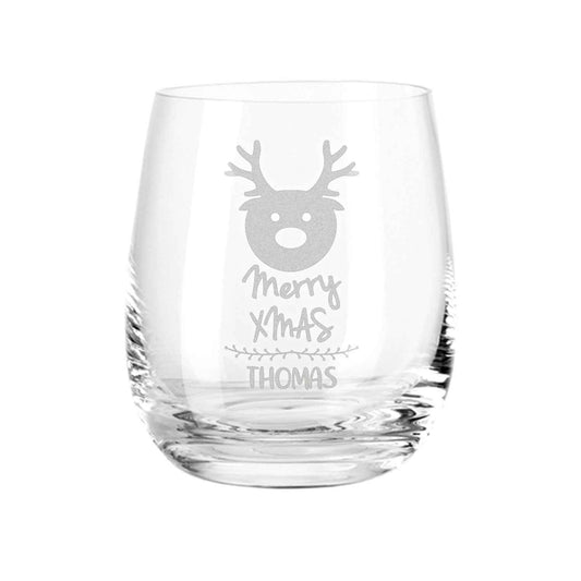 Teelicht mit Gravur - Weihnachtsdeko - Merry X Mas - Personalisiert mit Name