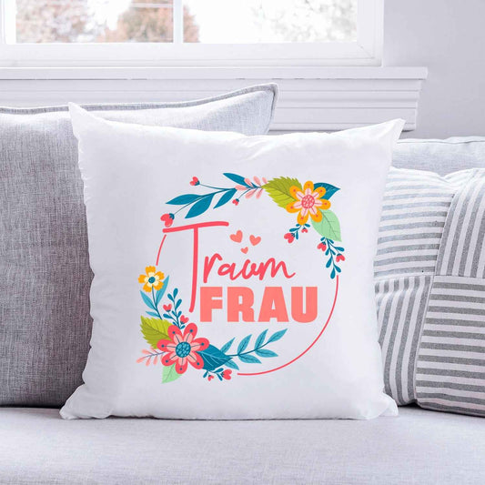 Bedrucktes Kissen mit Spruch Traumfrau